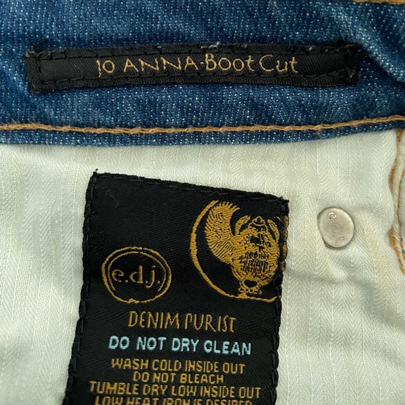 E.D.J. Denim Purist Jo Anna Bootcut women’s western low rise jeans, size 27” - Picture 2 of 16